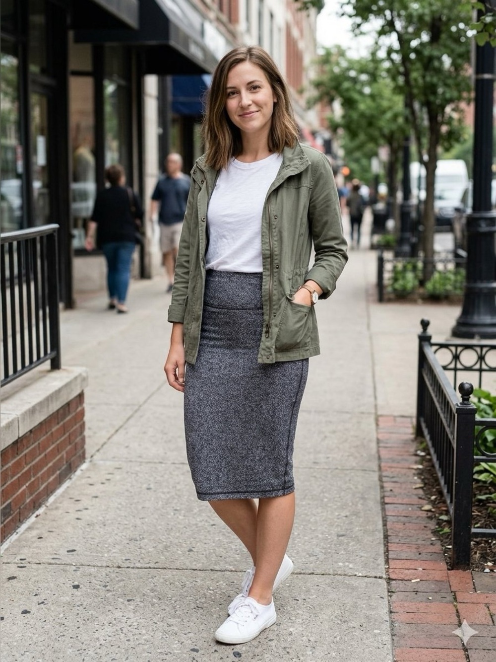 lululemon athletica Tube and From Heathered Charcoal Pencil Skirt